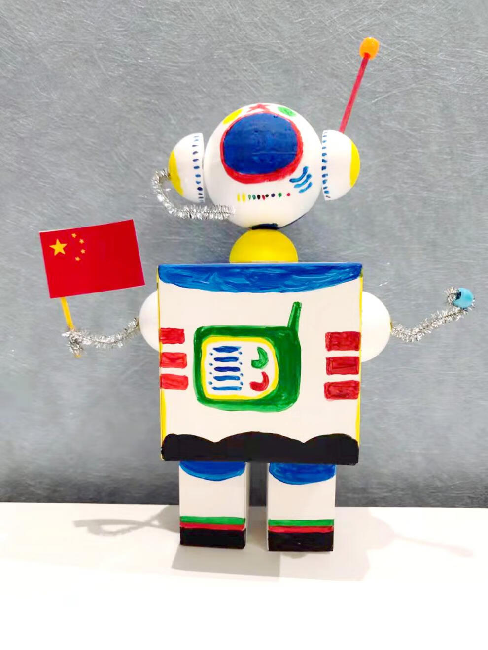 纸板手工火箭 幼儿园亲子火箭手工小制作儿童玩具宇航员纸板盒机器人