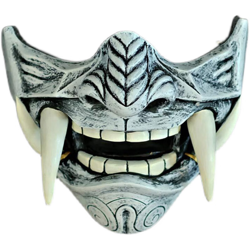 般若面具半脸 般若面具半脸男女cos日本鬼武士可佩戴剧本杀道具万圣节