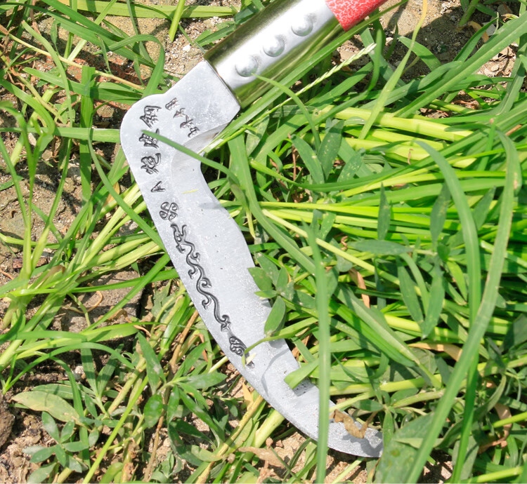 玉米专用镰刀农用工具割草进口猛钢加长杆打草刀除草刀割杆神器白色
