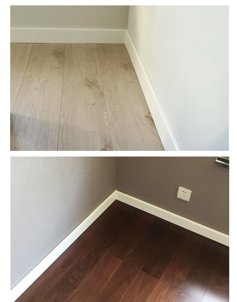 得创林实木踢脚线纯白色烤漆平板纯实木简约北欧地脚线贴脚线 8cm平板