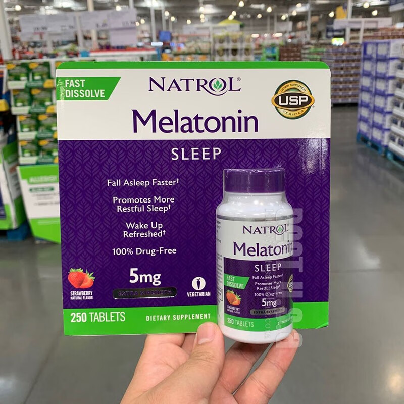 natrolmelatonin褪黑素5mg剂量退黑素睡眠250粒美国现货