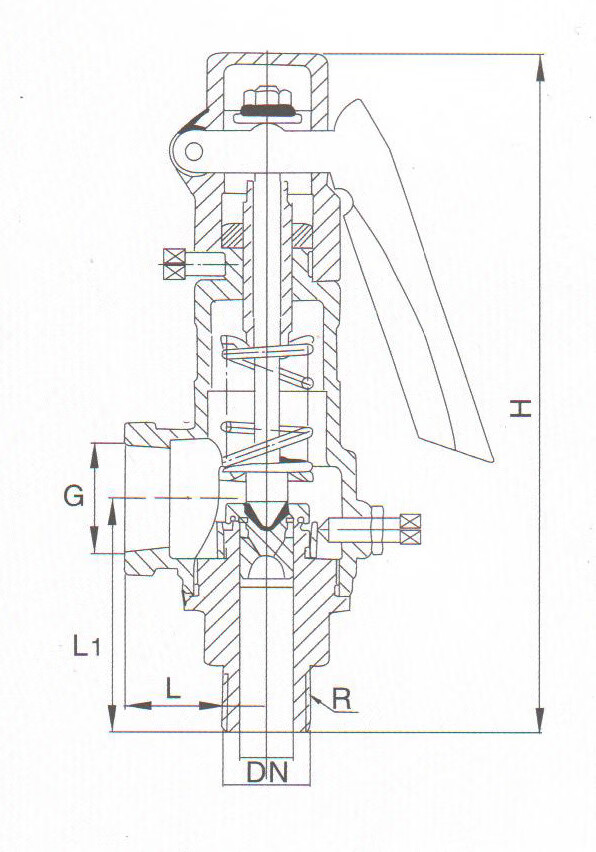 昱瑟适用于a28hy16c型带手柄弹簧式安全阀泄压阀多口径代送检全国通用