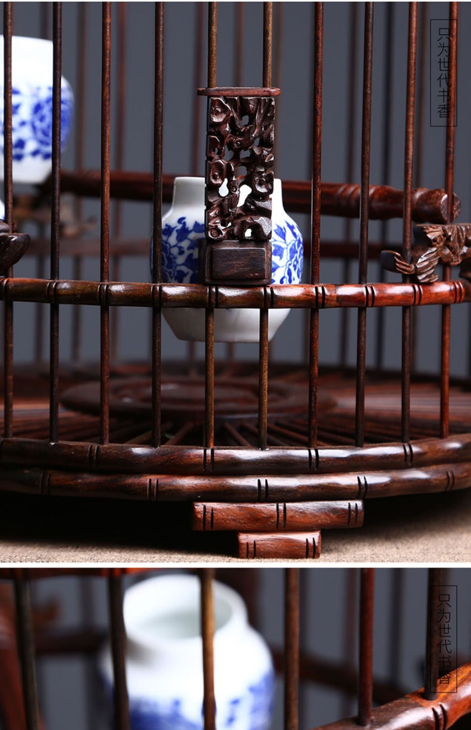 梦雷宠高端大红酸枝鸟笼大全大号木制绣眼画眉八哥鹩哥精品红木笼子宝