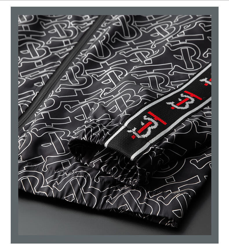 欧若梵(orfan)高端连帽外套男式潮牌夹克经典满tb印花侧边罗纹中青年