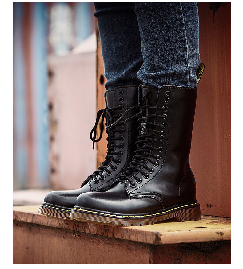 长筒靴男冬靴男款马靴长靴大码47加绒高帮靴女流高筒机车靴黑色四季款