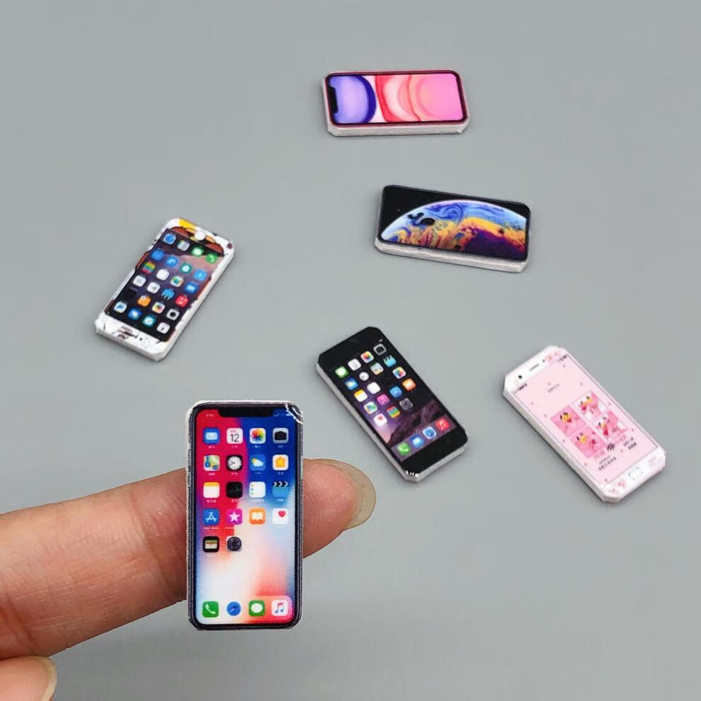 弯弯食玩112娃娃屋配件微缩迷你pvc小手机模型过家家玩具不能用款式七