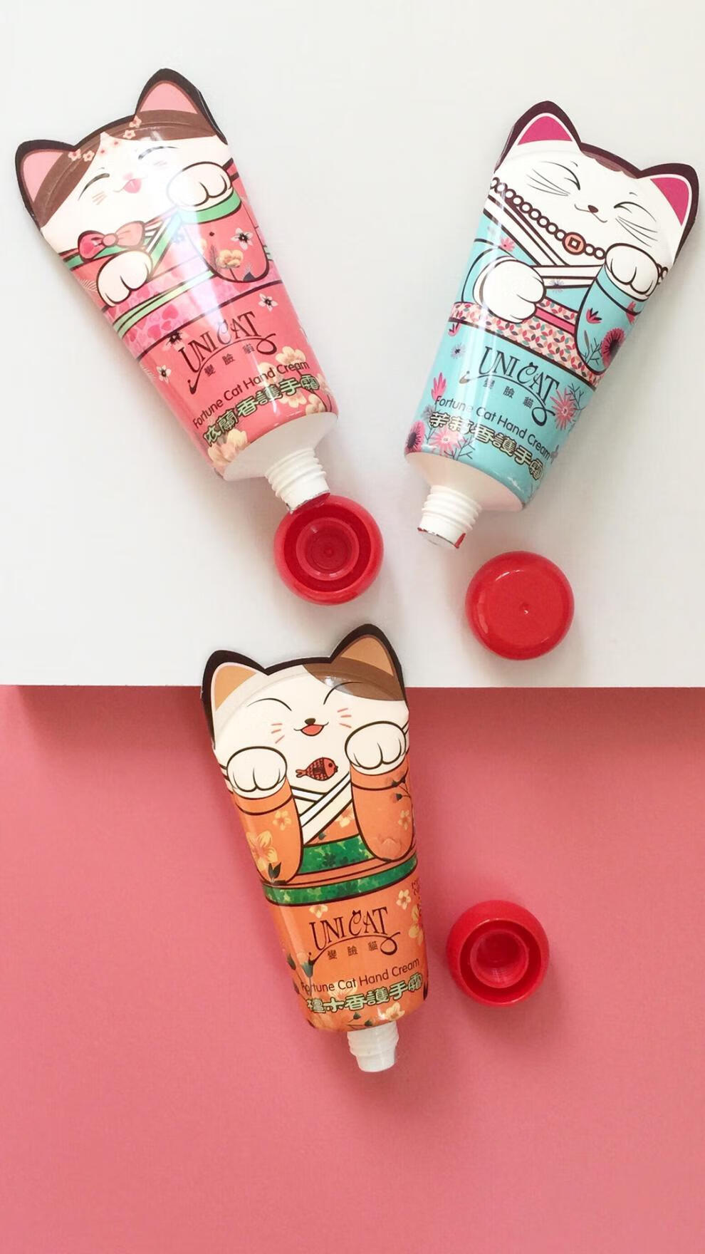 进口unicat变脸猫护手霜男女士补水保湿滋润礼盒套装伴手礼玫瑰