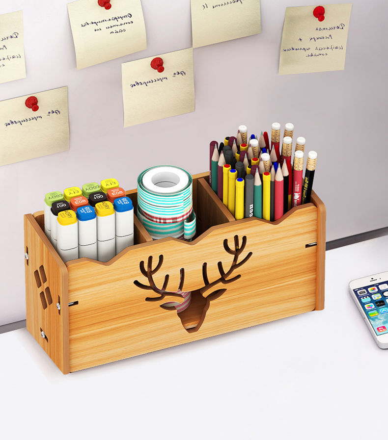 多功能笔筒笔筒女简约创意时尚可爱韩版收纳盒办公文具用品学生桌面