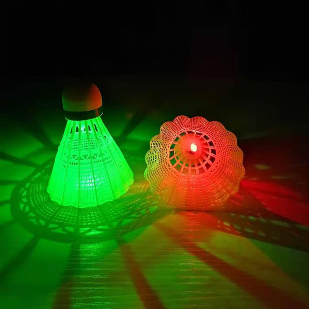 led带灯发光羽毛球夜光羽毛球夜间夜用带光发亮荧光耐发尼龙球塑料