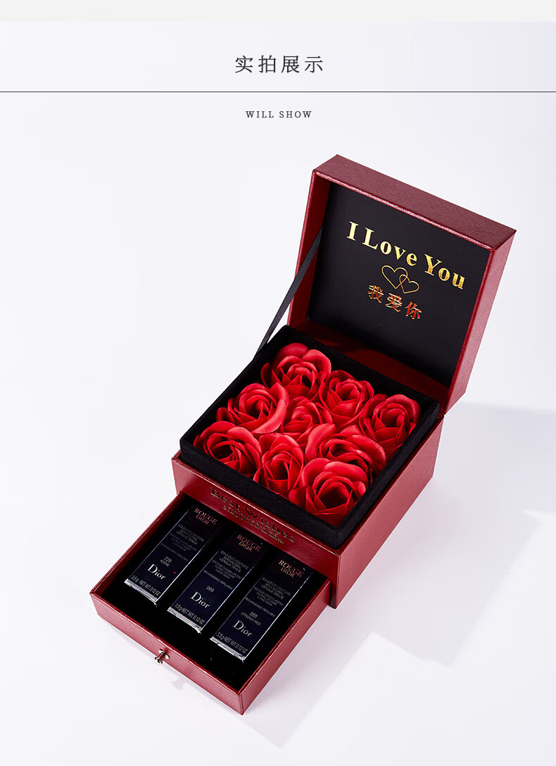 999迪奥口红礼盒套装送女友生日礼物720 999哑光-传奇正红色  玫瑰