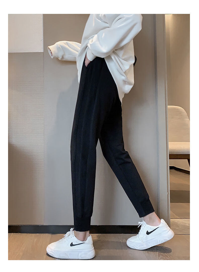 冬季女款加绒棉休闲裤冬季运动裤女士加绒加厚春秋款宽松束脚百搭小