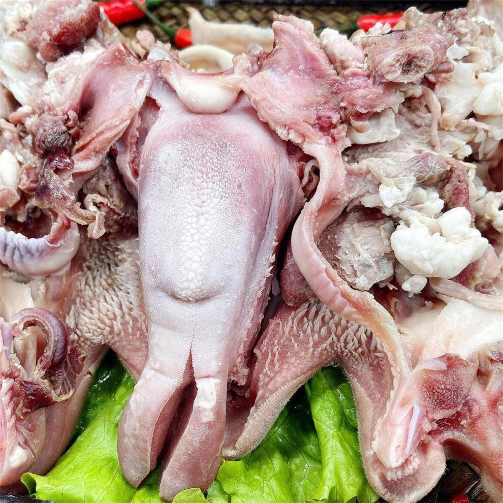 新鲜羊头肉整个现煮去骨大块羊脸肉八羊杂碎成熟冷冻商用批发索维奥三