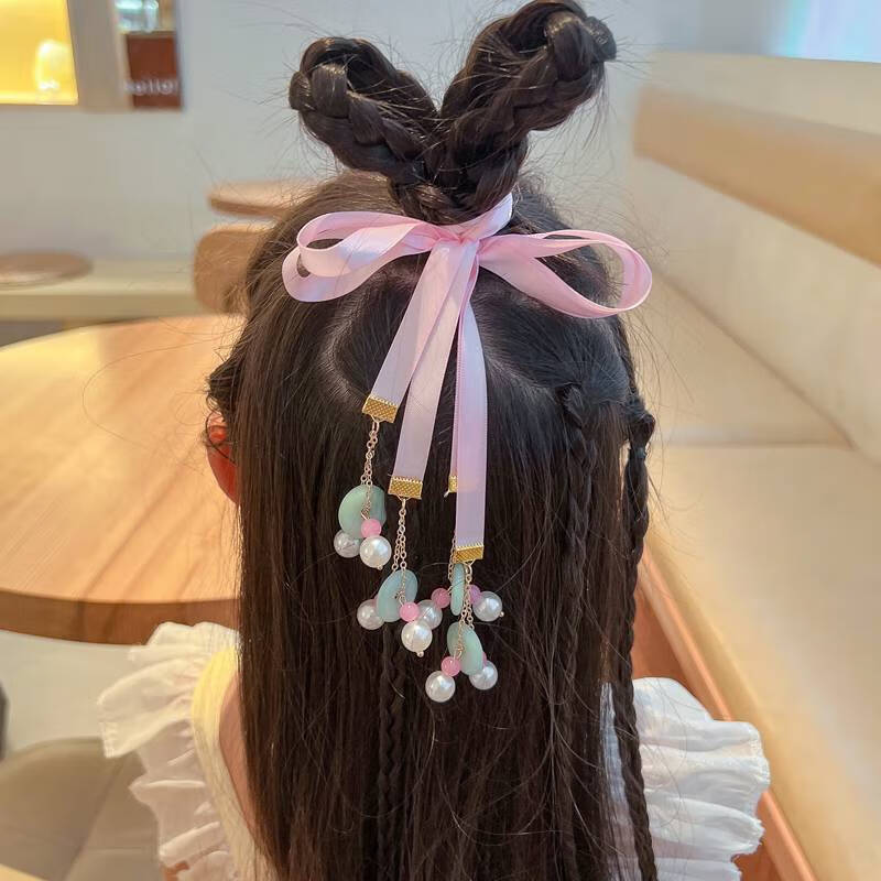 丝带头饰 古风头绳 头绳古装女女童古风发头饰发中国汉服发饰风铃绑