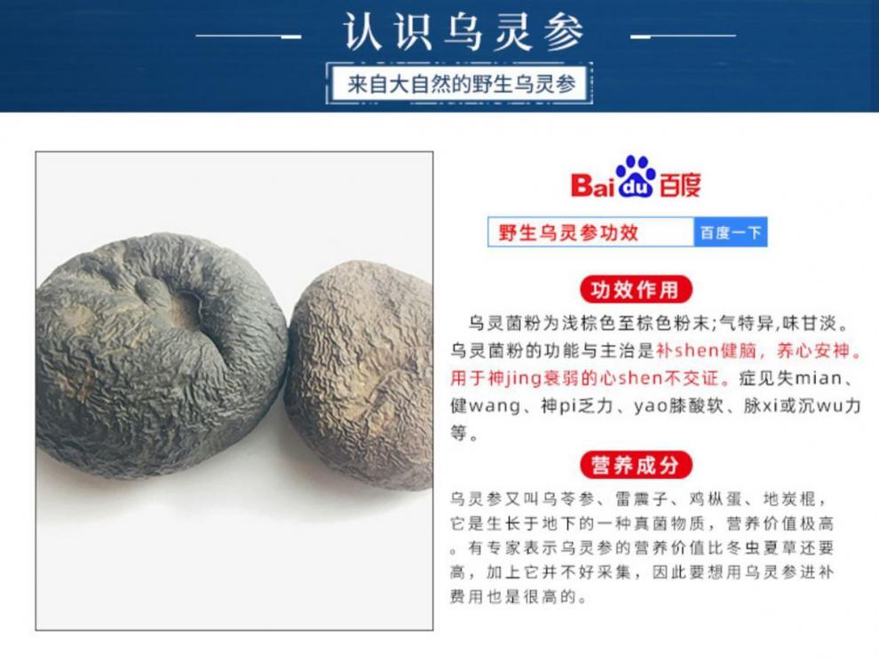 乌灵菌粉 野生乌灵参粉 心肾不交失眠养心乌灵菌丝