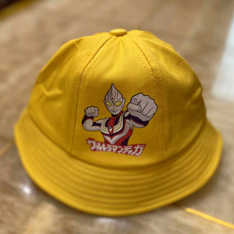 奥特曼帽子儿童 小黄帽日本幼儿园学生奥特曼帽子儿童可爱卡通渔夫帽