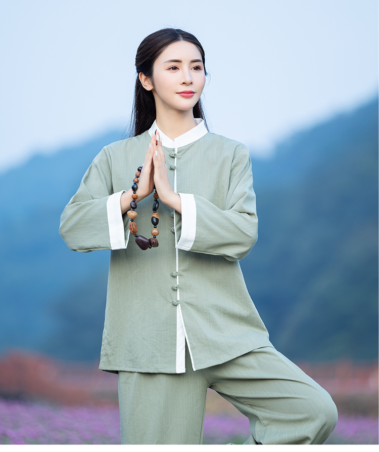 秋冬禅修打坐服居士服女佛教衣服中国风棉麻佛系禅服禅意居士瑜伽练功