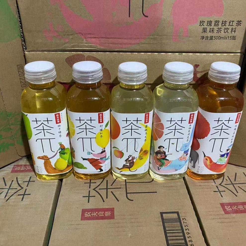茶·∏ 500ml 农·夫山泉 茶饮料 蜜桃/西柚 多口味 整箱 柠檬红茶 5
