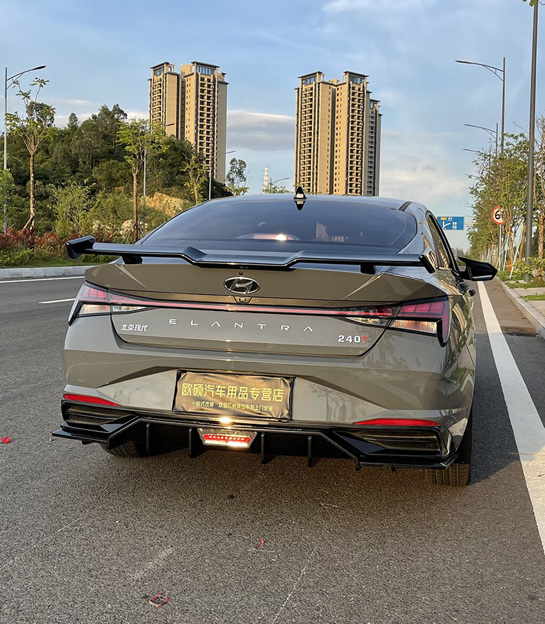 适用于第七代伊兰特尾翼2021款专用现代汽车顶翼免打孔改装定风翼