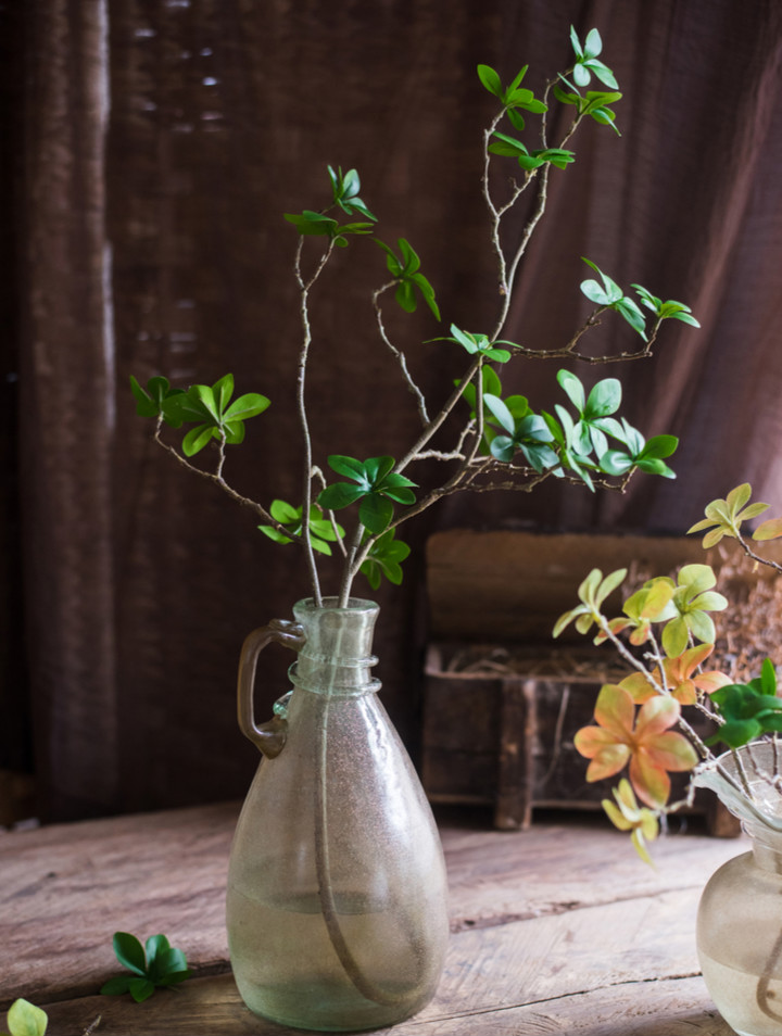 素树家居瓣叶枝仿真树枝树叶绿植吊钟装饰花艺摆件日式北欧禅意艺术