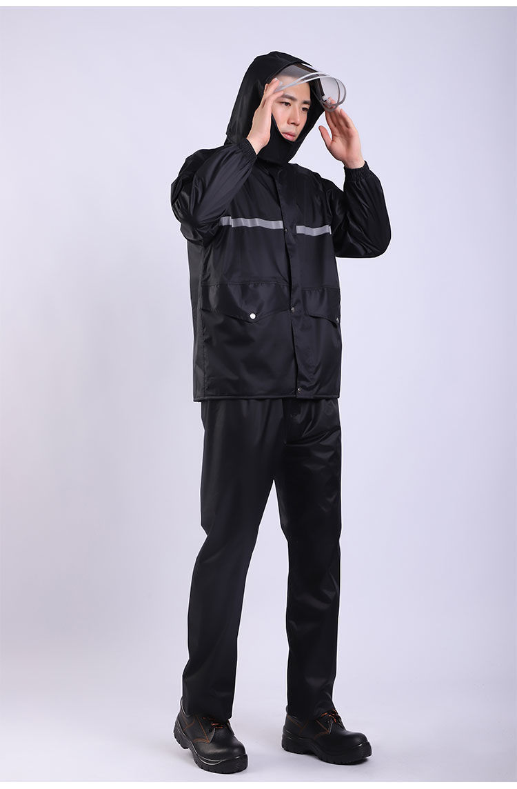 双层耐磨成人男女摩托车电动车雨衣雨裤套装黑色上衣裤子xl身高160170