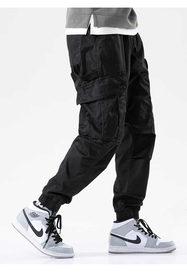 绅范新款定制设计师款束脚裤日系潮牌宽松工装裤棉简约时尚小脚裤男