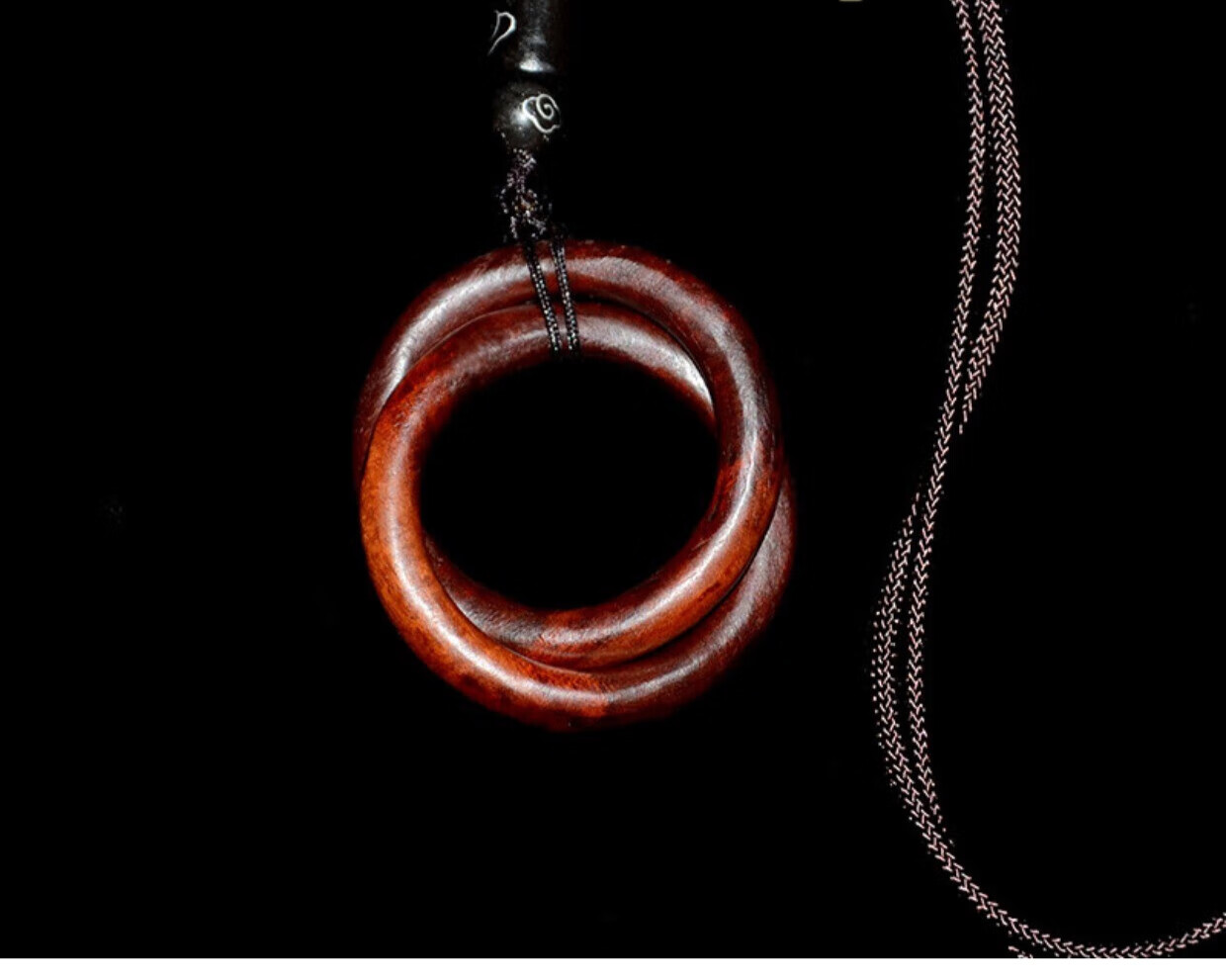 雷击木乾坤圈阴阳圈随身吊坠项链一体手工雕刻雷击枣木护身木挂件