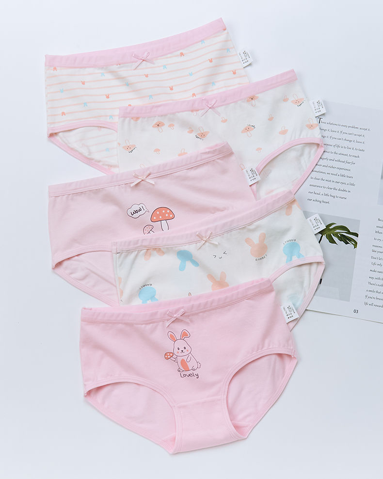 纯棉儿童内裤女平角小女孩三角四角全棉中大童3女宝宝学生短裤6岁爱心