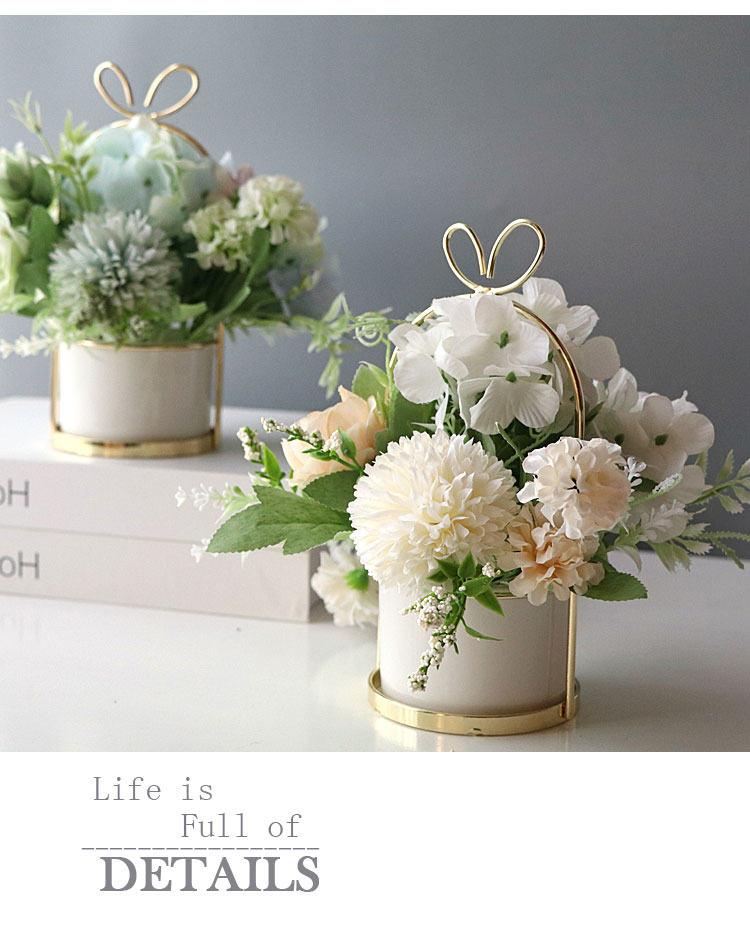 餐桌花绢花仿真花塑料花仿真花摆件真北欧家居干花假花仿真花客厅装饰