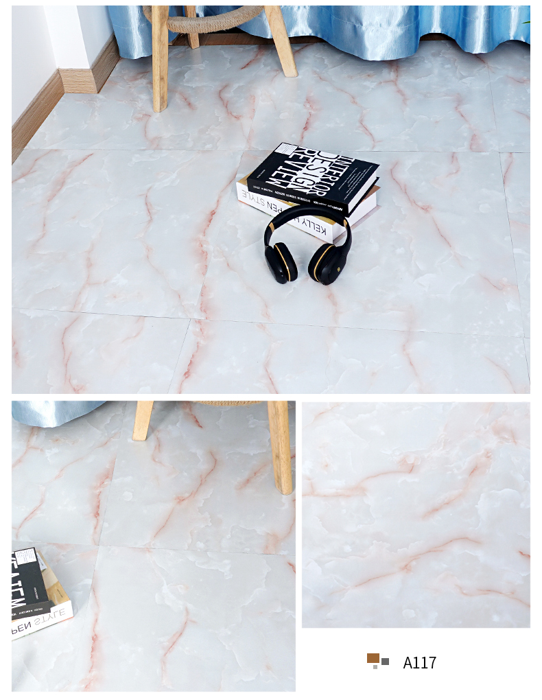 pvc水磨石地板贴自粘耐磨仿大理石地板革商用地胶垫地面翻新塑胶 yk