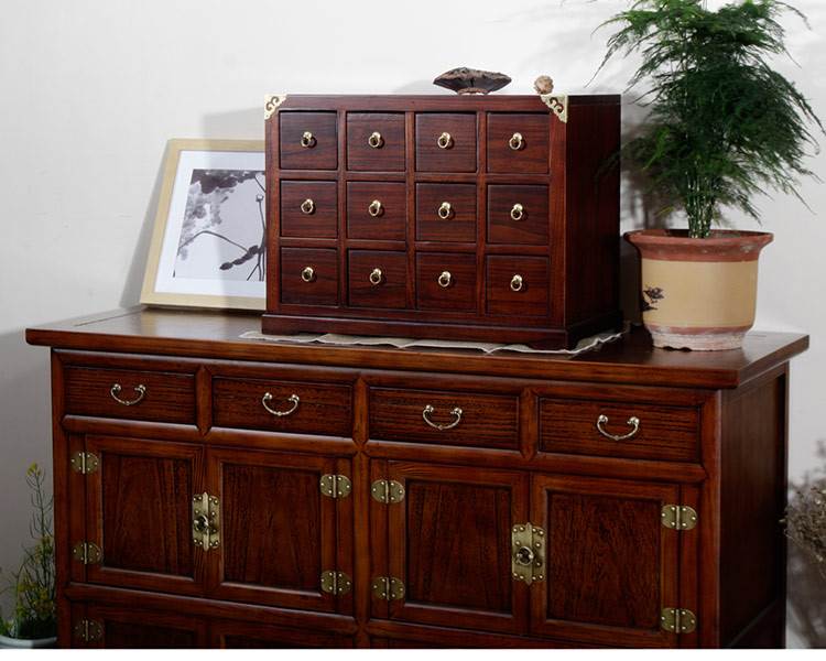 禧普森 实木小型中药柜 全桐木药柜 实木药家用小型中柜家庭药收材纳