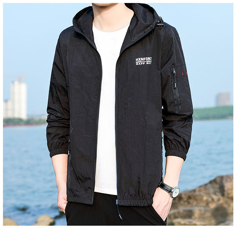 牧游侠大码外套夹克男款秋冬装薄款防晒衣冰丝加肥加大宽松透气t18