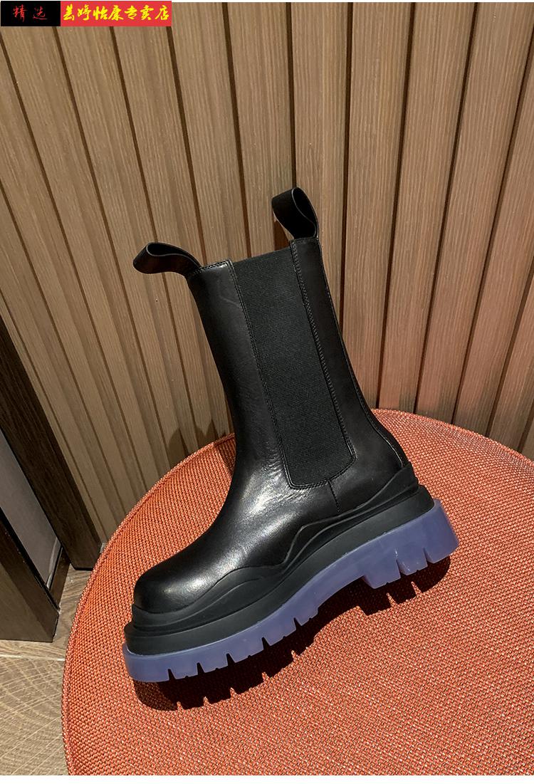 烟筒靴短靴女annbv马丁靴女绿底鞋厚底英伦风短筒白色中筒切尔西短靴