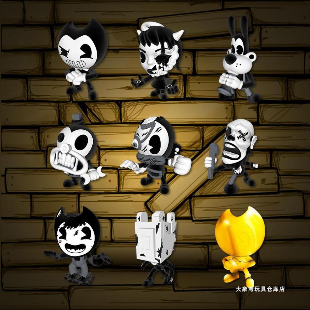 墨水班迪盲盒 班迪与墨水机器游戏人物 bendy盲盒可爱个性公仔装饰