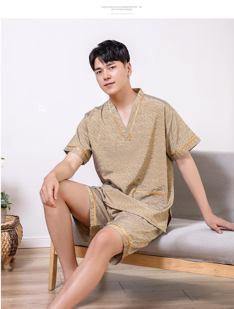 汗蒸服汗蒸服男女情侣浴袍桑拿洗浴服特大码贵宾服按摩足疗服浴女黄色