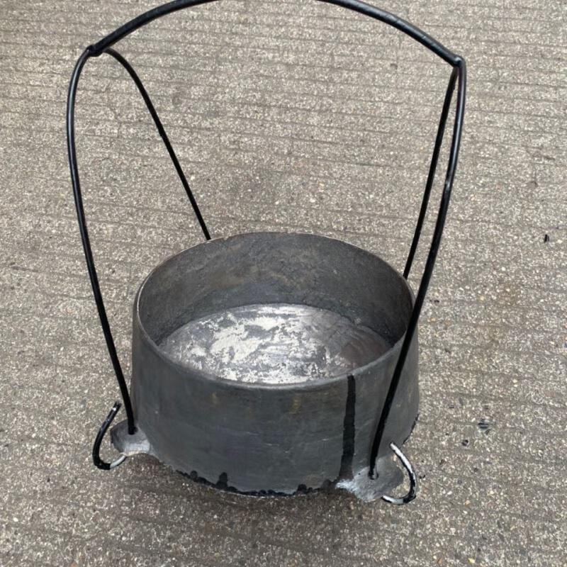 老式铁鼎锅铁顶锅加厚柴火铁吊锅铁锅鸡煮饭鼎罐炖煮饭鼎罐 【无提手