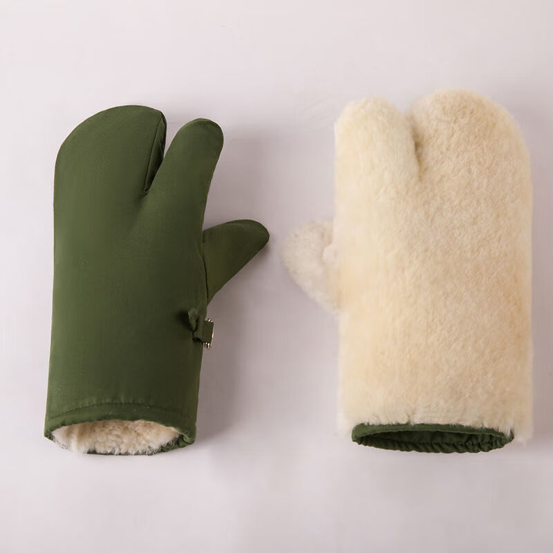 贝佳淑新品手套男新品防寒新款仿羊毛皮毛一体内胆手套三指闷子手套78