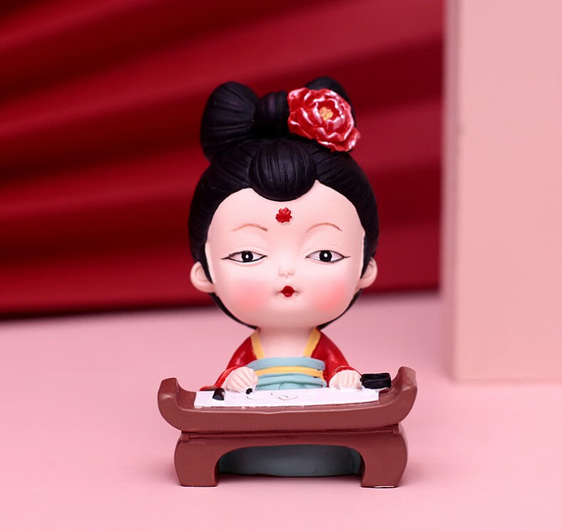 唐朝仕女摆件 创意复古风唐朝仕女小摆件汉服女孩运动瑜伽格格家居