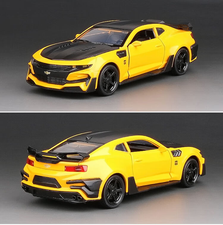 科迈罗合金车模大黄蜂跑车儿童声光回力男孩玩具车仿真汽车模型科迈罗