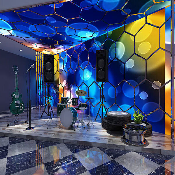 直播背景布3d立体高清直播背景布星空舞台炫酷打碟快手3d立体唱歌间