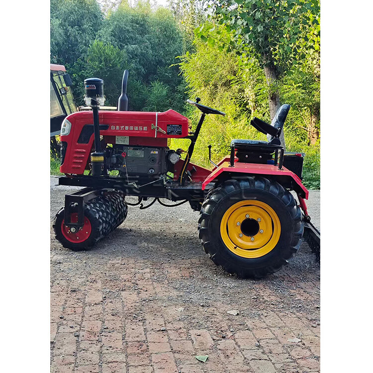 小麦压地机 镇压器胶轮铁轮适用于压草坪大蒜姜高粱 小麦镇压器平纹胎