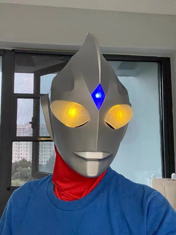 迪迦奥特曼头套头盔皮套cos可穿戴真人派队网红同款表演抖音面具定制