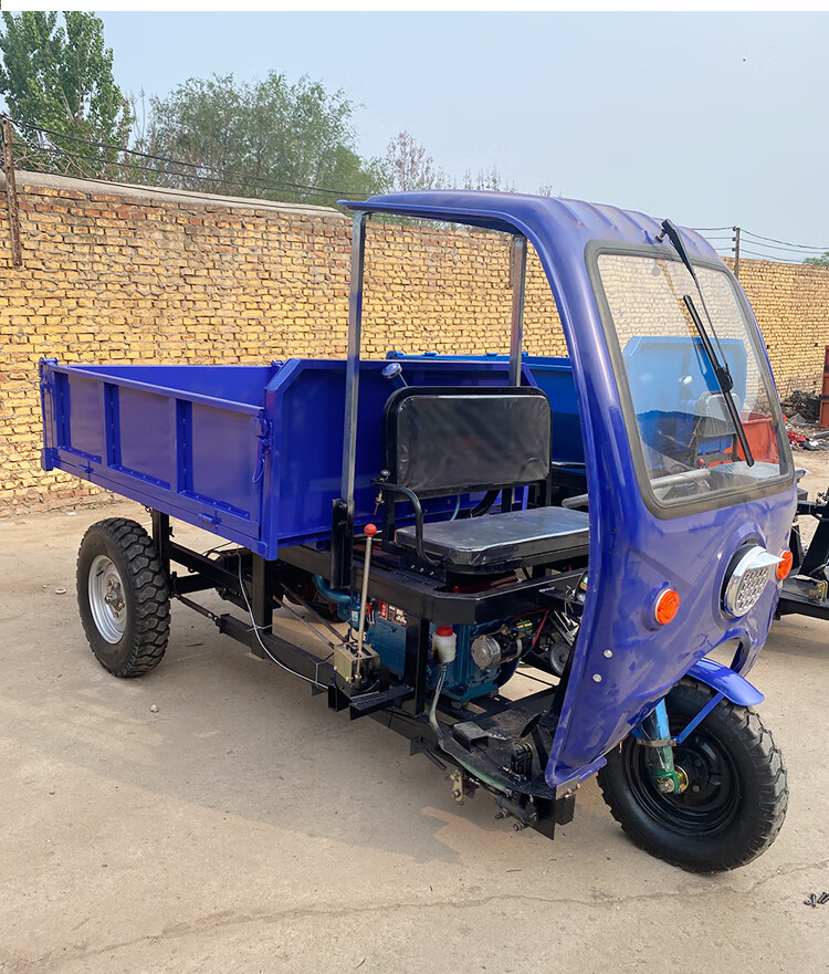 工地柴油三轮车液压自卸工程电动载重王混泥土建筑农用养殖翻斗车