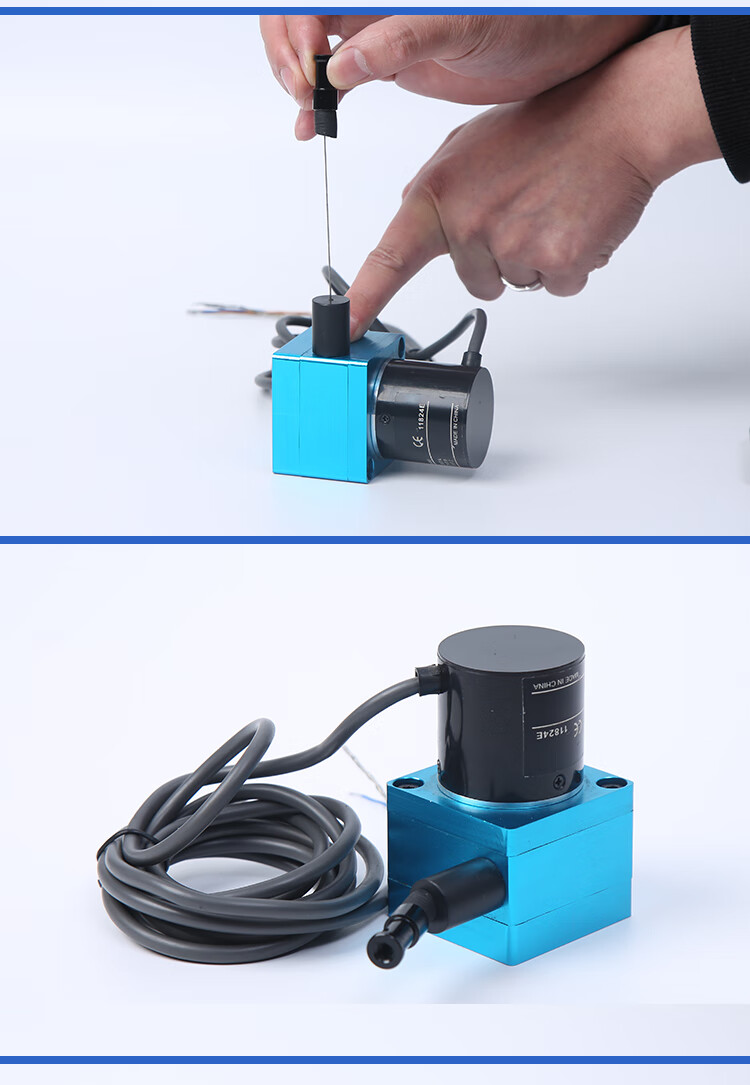 拉线式位移编码器传感器拉绳编码器拉线盒测距尺拉绳电子尺 1米5 pnp