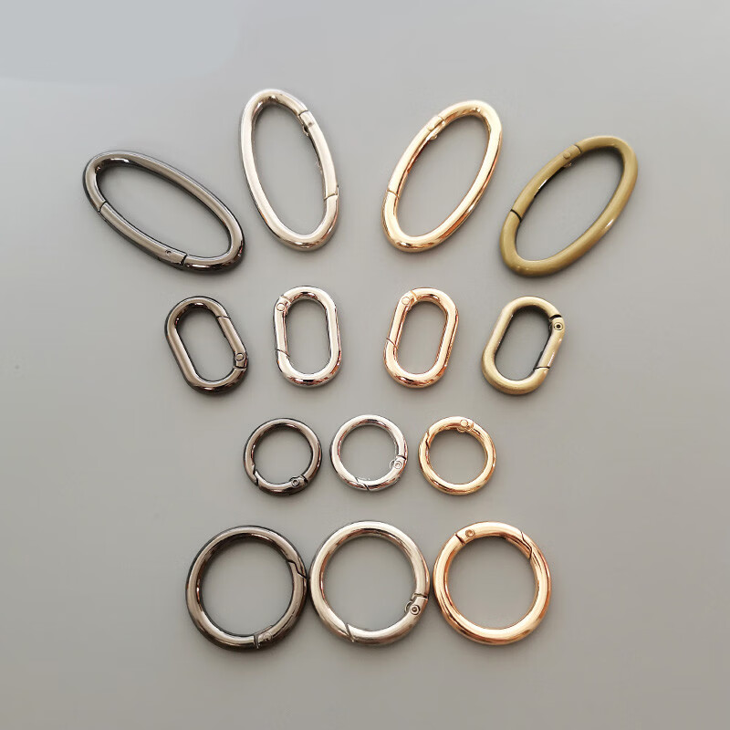 定制包包配件拎环五金开口环扣调节扣金属环锁扣可拆卸扣环圆环扁圆圈