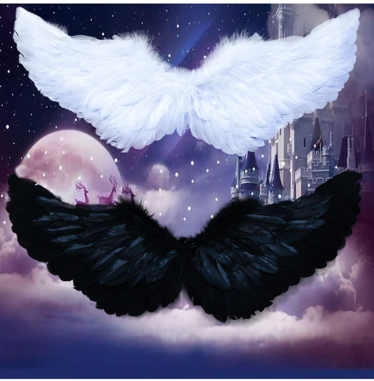 万圣节万圣节蝴蝶白色羽毛翅膀装道具cos天使翅膀隐形仙女新娘花童