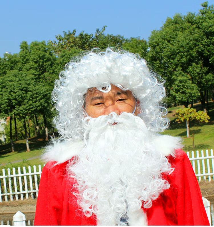 圣诞老人眉毛胡子假发三件套圣诞老人服装成人男女配件圣诞装饰品小