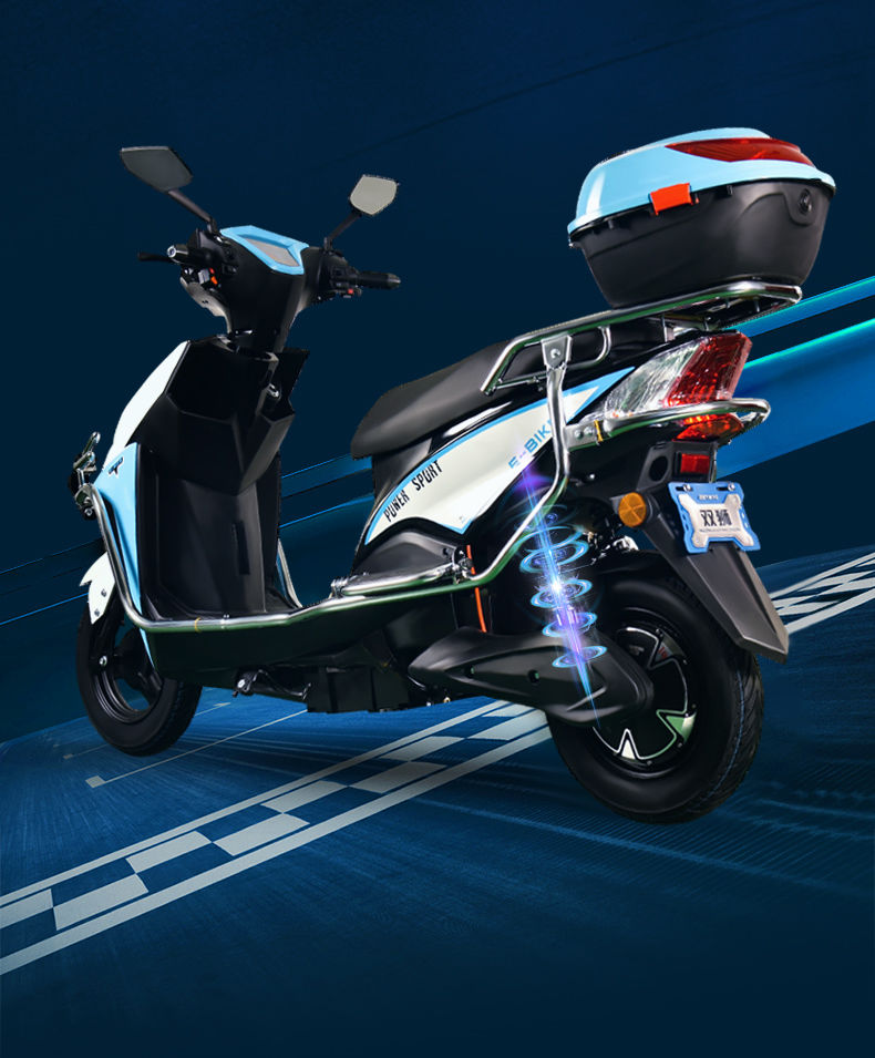 新款尚领电动车72v60v成人男女双人踏板电瓶车外卖长跑爬坡高速电宝石