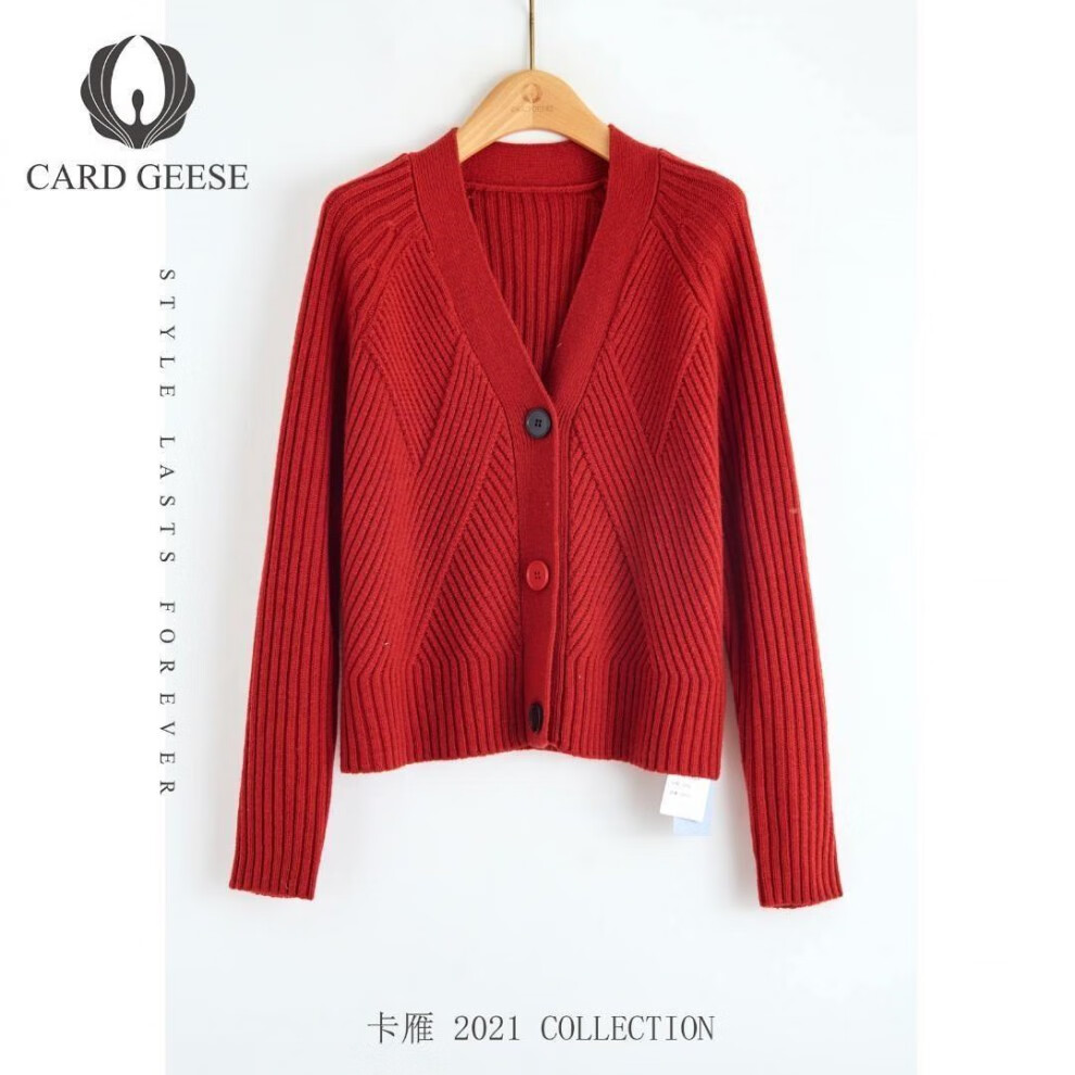 橦华卡雁服饰卡雁cardgeese开衫myj21t533w095女士时尚毛衣外套女k14