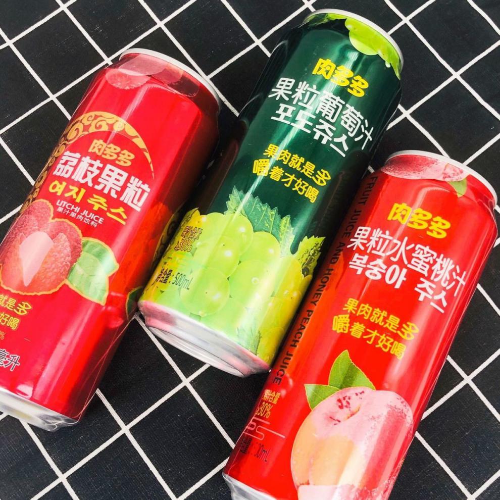 蓝希肉多多果粒荔枝葡萄蜜桃果汁肪0蛋白饮料饮品500ml 荔枝汁*15罐