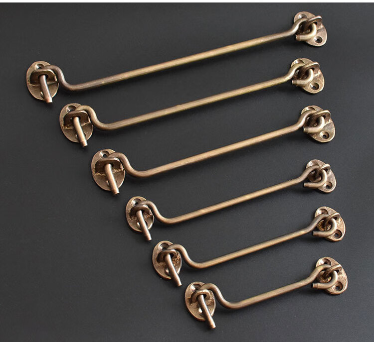 仿古黄铜古铜色风钩木门窗钩老式风勾防风支撑全铜中式复古固定挂钩